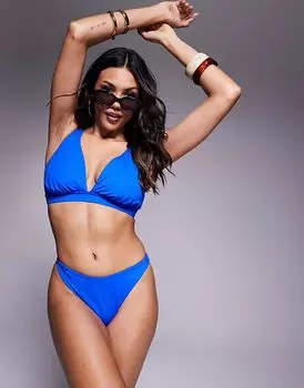 Бикини-трусики Emma с супервысокими бедрами ASOS DESIGN в цвете кобальтово-синий