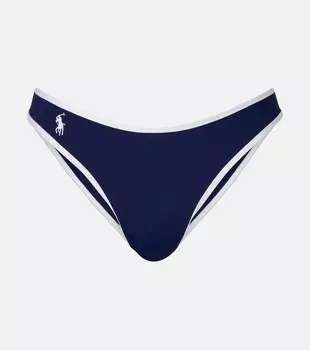 Бикини-трусики с высоким боковым вырезом и логотипом Polo Ralph Lauren, темно-синий