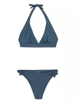 Бикини, украшенное стразами Fisico, синий