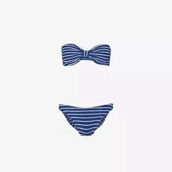 Бикини узкого кроя в полоску Hunza G, белый