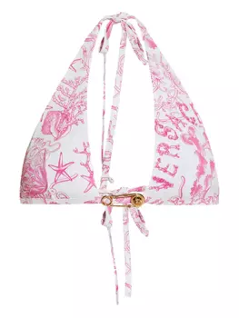 Бикини Versace с булавками на шее, розовый