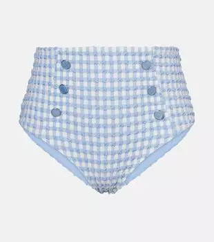 Бикини в клетку с имбирным оттенком Simkhai, Blue Hydrangea Gingham