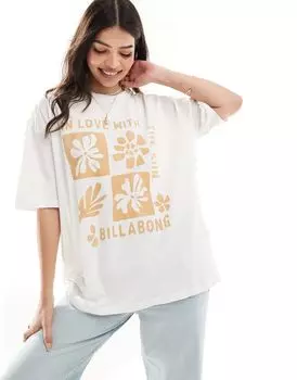 Billabong – Белая футболка с надписью «Влюблён в солнце»