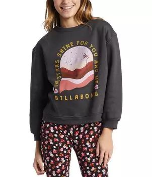 Billabong Big Girls 7-16 Толстовка с длинными рукавами и графическим дизайном Night Sky, черный