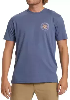 Billabong Мужская футболка Whirlpool с коротким рукавом, цвет Slate Blue