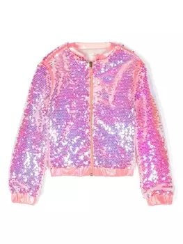 Billieblush бомбер с пайетками, розовый