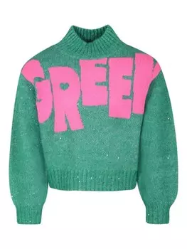 Billieblush джемпер вязаный металлизированной нитью, зеленый