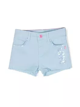 Billieblush джинсовые шорты с пайетками, синий