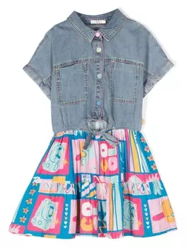 Billieblush джинсовые шорты со вставками, синий