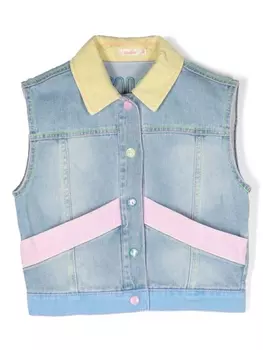 Джинсовый жилет Billieblush с вышитым логотипом, синий