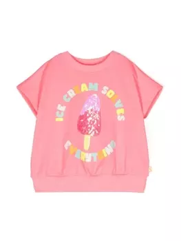 Billieblush футболка из джерси с пайетками, розовый
