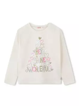 Billieblush футболка из хлопка, украшенная пайетками, белый