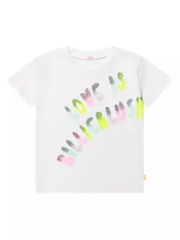 Billieblush футболка из органического хлопка с логотипом и блестками, белый