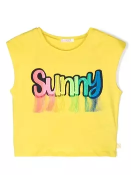 Billieblush футболка с нашивкой, желтый