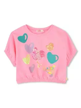 Billieblush футболка с пайетками, розовый