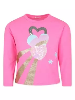 Billieblush футболка, украшенная пайетками, розовый