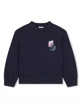 Billieblush хлопковая толстовка с логотипом, синий