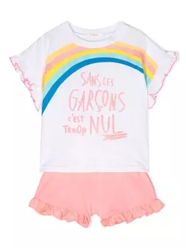 Billieblush комплект из футболки и шортов с принтом, белый