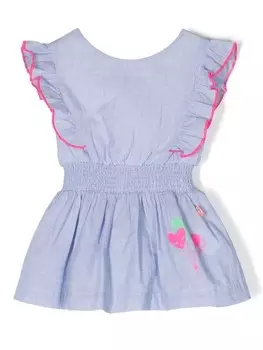 Billieblush комплект из платья и блумеров с оборками, синий