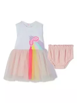 Billieblush комплект из платья и блумеров с вышивкой, белый