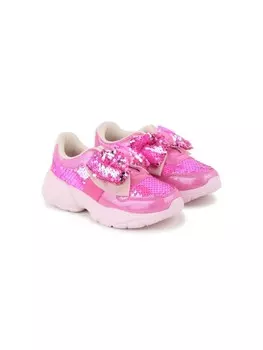 Billieblush кроссовки с бантом, украшенные пайетками, розовый