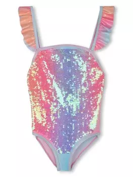Billieblush купальник с пайетками, розовый