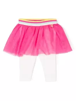 Billieblush леггинсы с накладным тюлем, розовый