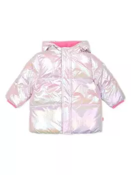 Billieblush металлизированная куртка-пуховик, розовый