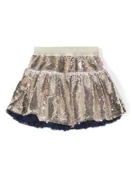 Billieblush мини-юбка с пайетками, золотистый