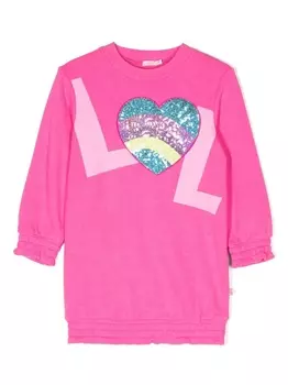 Billieblush платье с длинными рукавами и пайетками, розовый