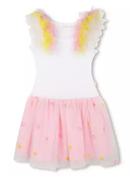 Billieblush платье с оборками, белый