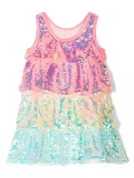 Billieblush платье с пайетками и оборками, розовый