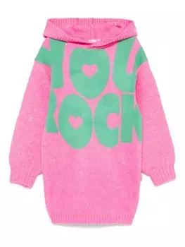 Billieblush платье с принтом-лозунгом, розовый