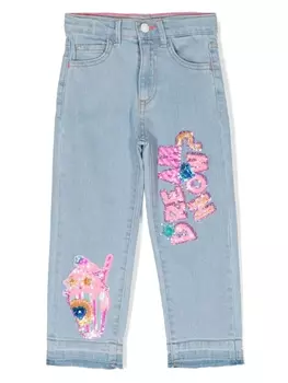 Billieblush прямые джинсы с пайетками, синий