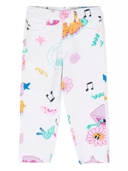 Billieblush прямые джинсы с принтом, белый