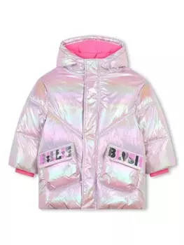 Billieblush пуховик с капюшоном, розовый