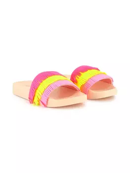 Billieblush сандалии с открытым носком и бахромой, розовый