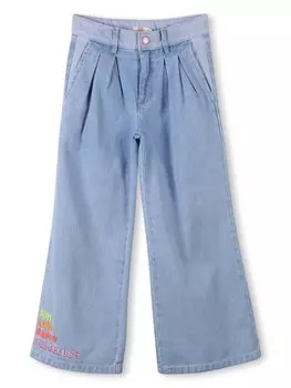 Billieblush широкие джинсы с вышивкой, синий