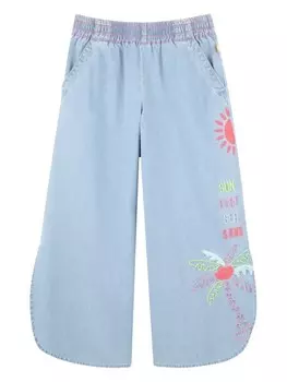 Billieblush широкие джинсы с вышивкой, синий