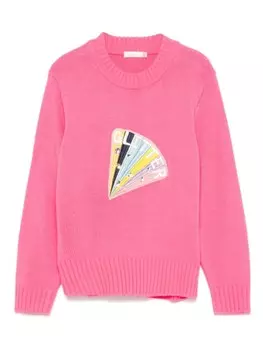 Billieblush свитер с нашивками, розовый