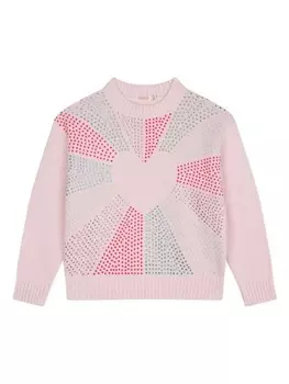 Billieblush свитер, украшенный стразами, розовый