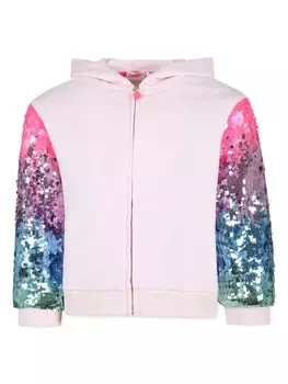 Billieblush толстовка с капюшоном и пайетками на рукавах, розовый