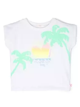 Billieblush укороченный топ с графичным принтом, белый