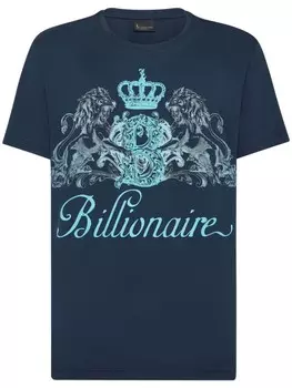 Billionaire футболка из хлопка с логотипом, синий