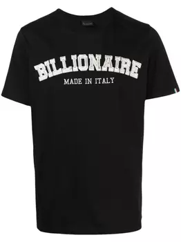 Billionaire футболка с вышитым логотипом, черный