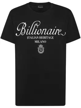 Billionaire хлопковая футболка с логотипом, черный