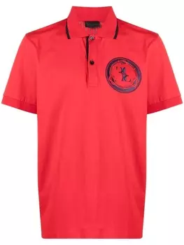 Billionaire logo-patch polo shirt, красный
