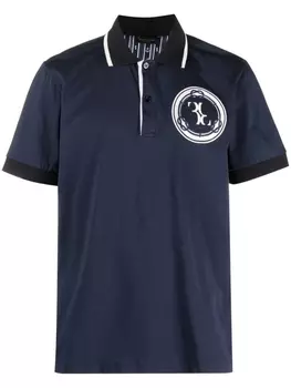 Billionaire logo-patch polo shirt, синий