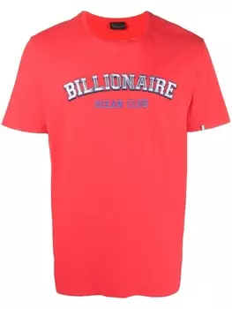 Billionaire logo-print T-shirt, красный