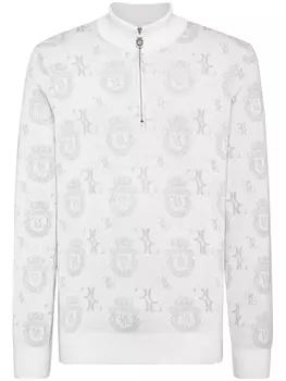 Billionaire жаккардовый джемпер с монограммой, белый